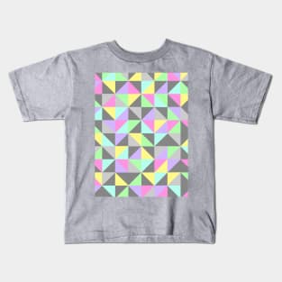 Geometric Pattern in Pastels and Grey Kids T-Shirt